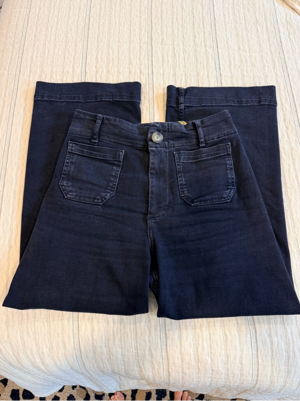 Maeve Colette Black High-Waist Cropped Denim Trousers - Picture 4 of 11